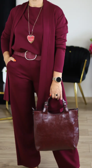 Lunaria | Conjunto Elegante de 3 Peças para Mulher com Cardigan, Top e Calças