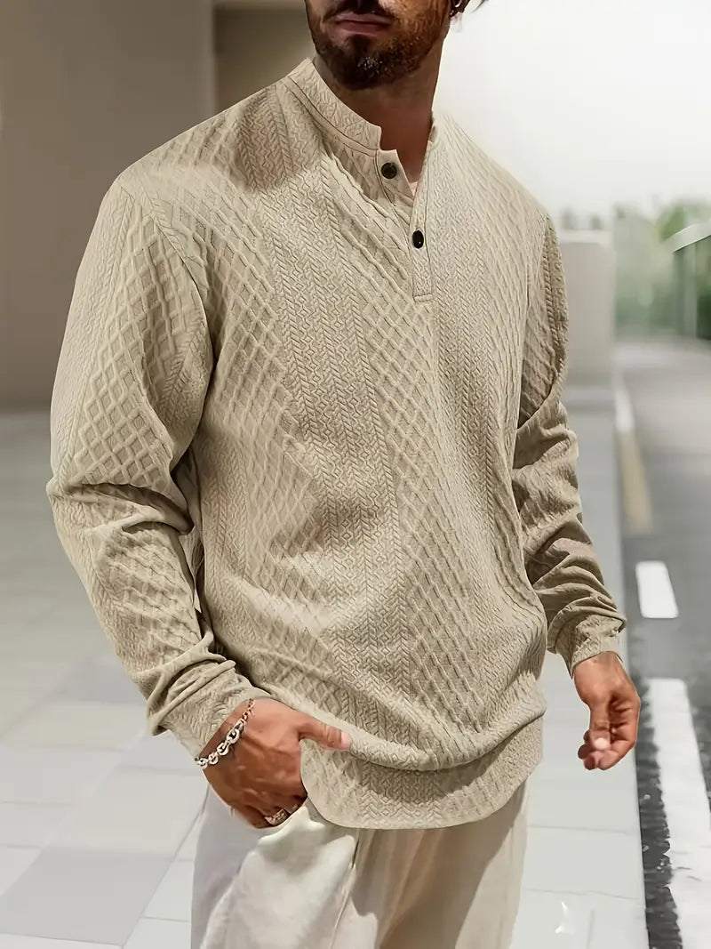 Martim – Sweatshirt de Manga Comprida com Padrão Geométrico