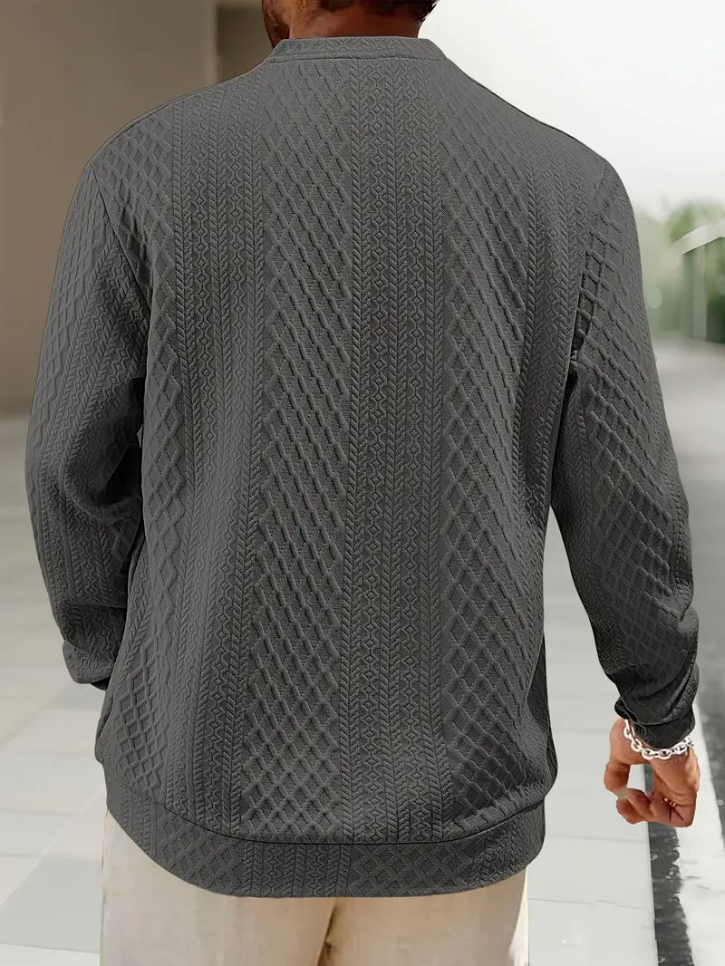 Martim – Sweatshirt de Manga Comprida com Padrão Geométrico