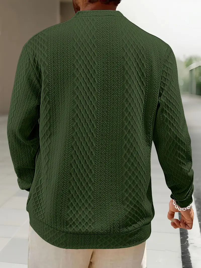 Martim – Sweatshirt de Manga Comprida com Padrão Geométrico