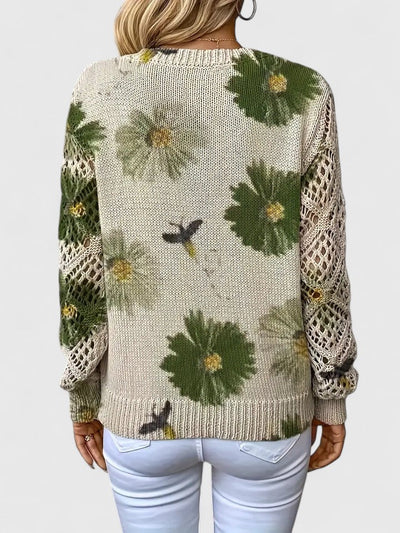 Catarina - Camisola de malha com padrão floral