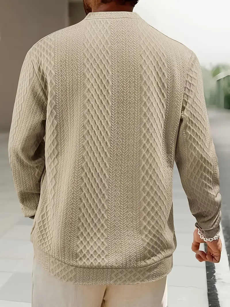 Martim – Sweatshirt de Manga Comprida com Padrão Geométrico