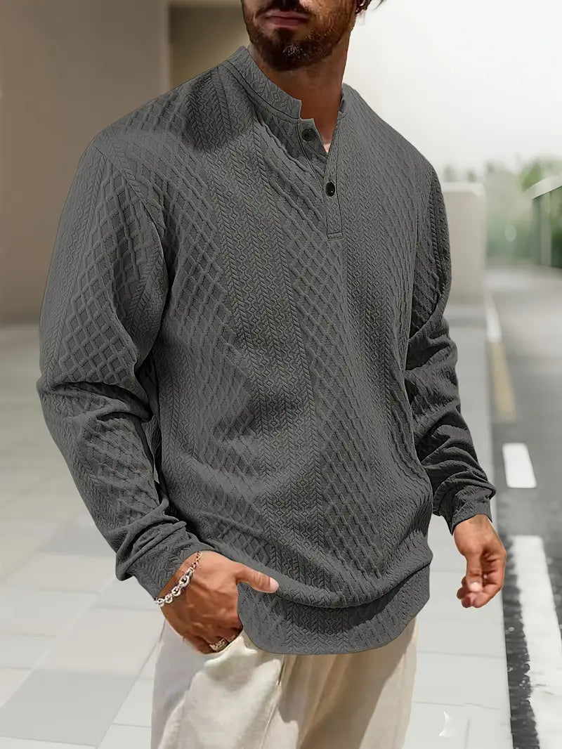 Martim – Sweatshirt de Manga Comprida com Padrão Geométrico
