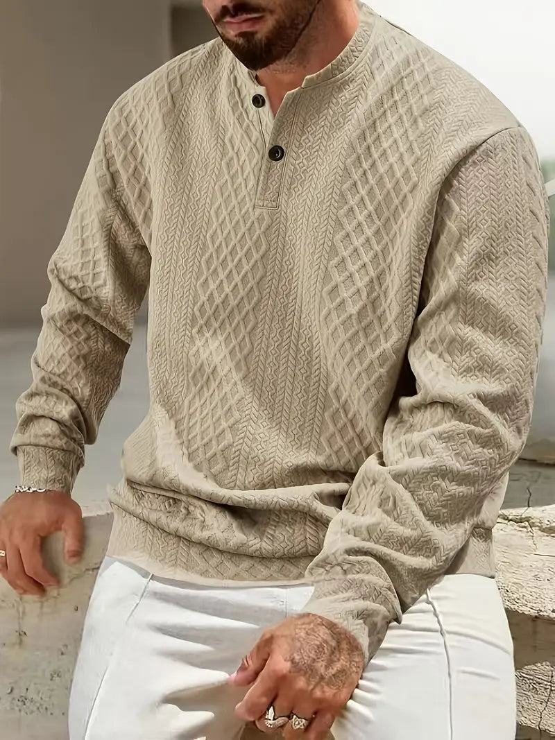 Martim – Sweatshirt de Manga Comprida com Padrão Geométrico