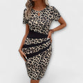 Fátima - Vestido estiloso com padrão leopardo