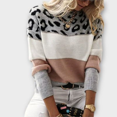 Andreia - Camisola descontraída com padrão leopardo
