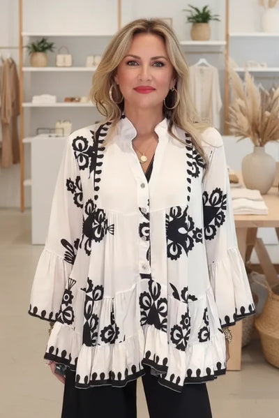 NYSSA – BLUSA BORDADA ELEGANTE