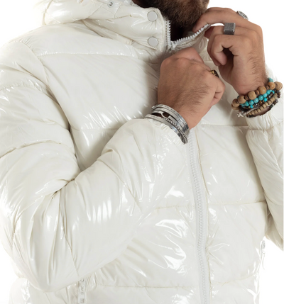 Puffer Bomber para Homem com Capuz