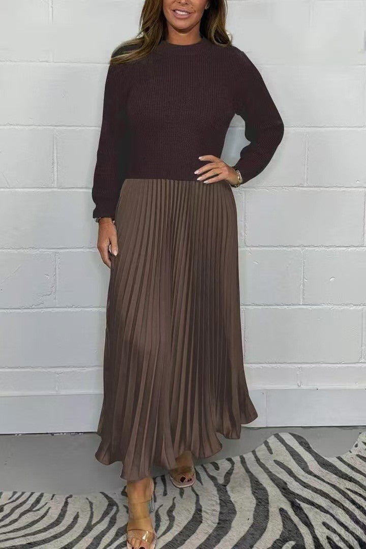 Claudia – Vestido Maxi com Camisola e Saia Plissada