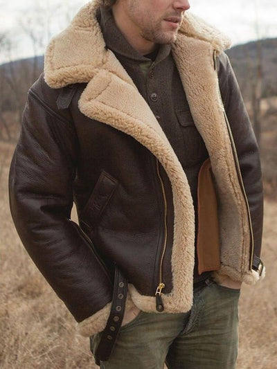 Fletcher™ | Casaco de Pele Premium com Forro de Lã de Cordeiro