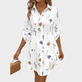 Noémia - Vestido camisa floral elegante