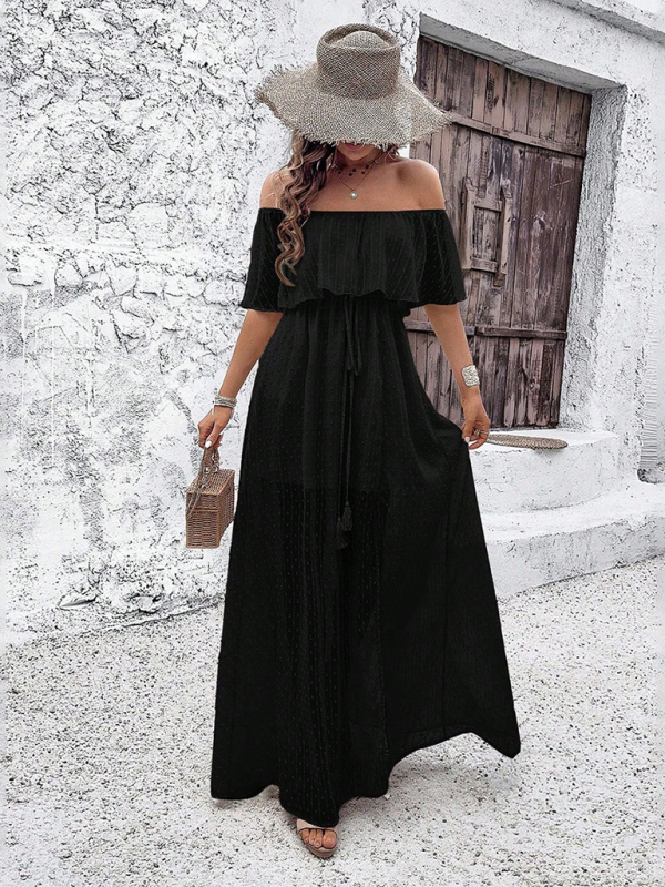 Beatriz - Vestido maxi com ombros à mostra