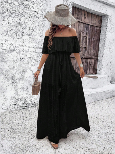 Beatriz - Vestido maxi com ombros à mostra
