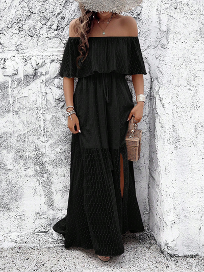 Beatriz - Vestido maxi com ombros à mostra