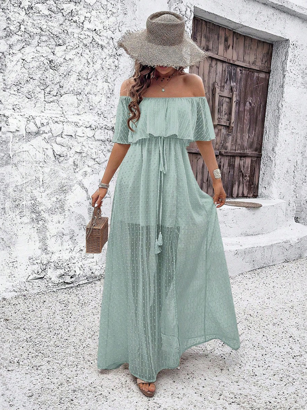 Beatriz - Vestido maxi com ombros à mostra