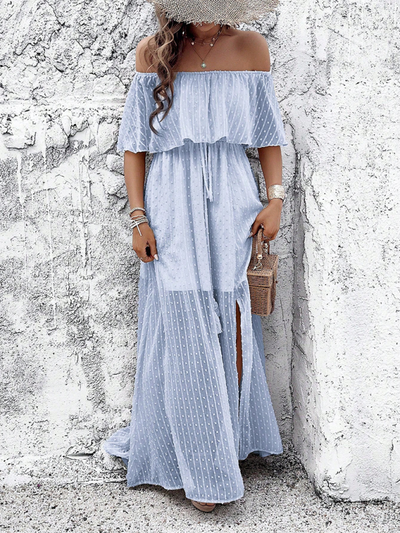 Beatriz - Vestido maxi com ombros à mostra