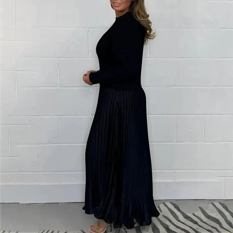 Claudia – Vestido Maxi com Camisola e Saia Plissada